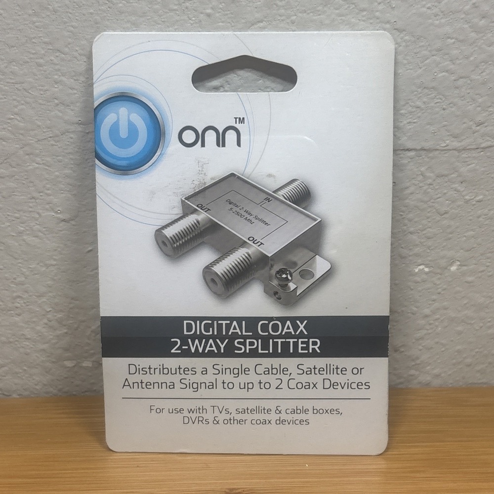 Onn Digital Coax Pro 2-Way Splitter - New